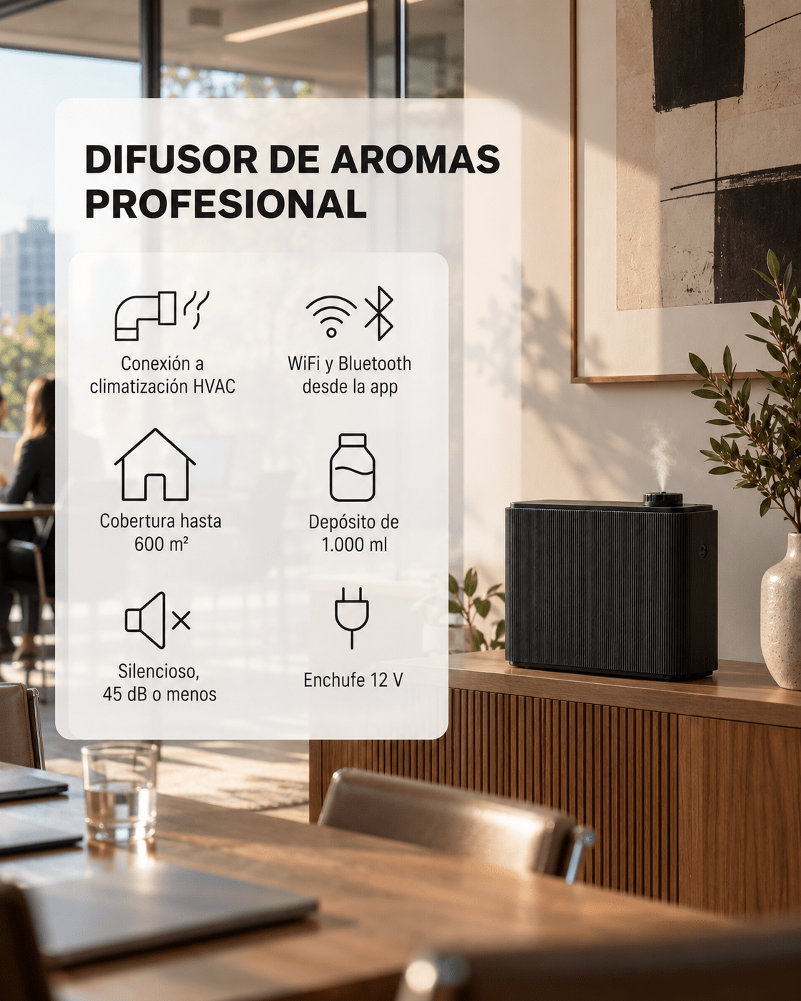 Características del difusor de aromas profesional BENDIS ATMOS