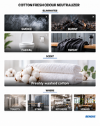 BENDIS Cotton Fresh Geruchsneutralisierer: beseitigt Rauch-, Brand-, Fäkal- und Schweißgerüche und hinterlässt einen Duft nach frisch gewaschener Baumwolle. Ideal für Toiletten, Umkleiden, Küchen und verrauchte Räume.