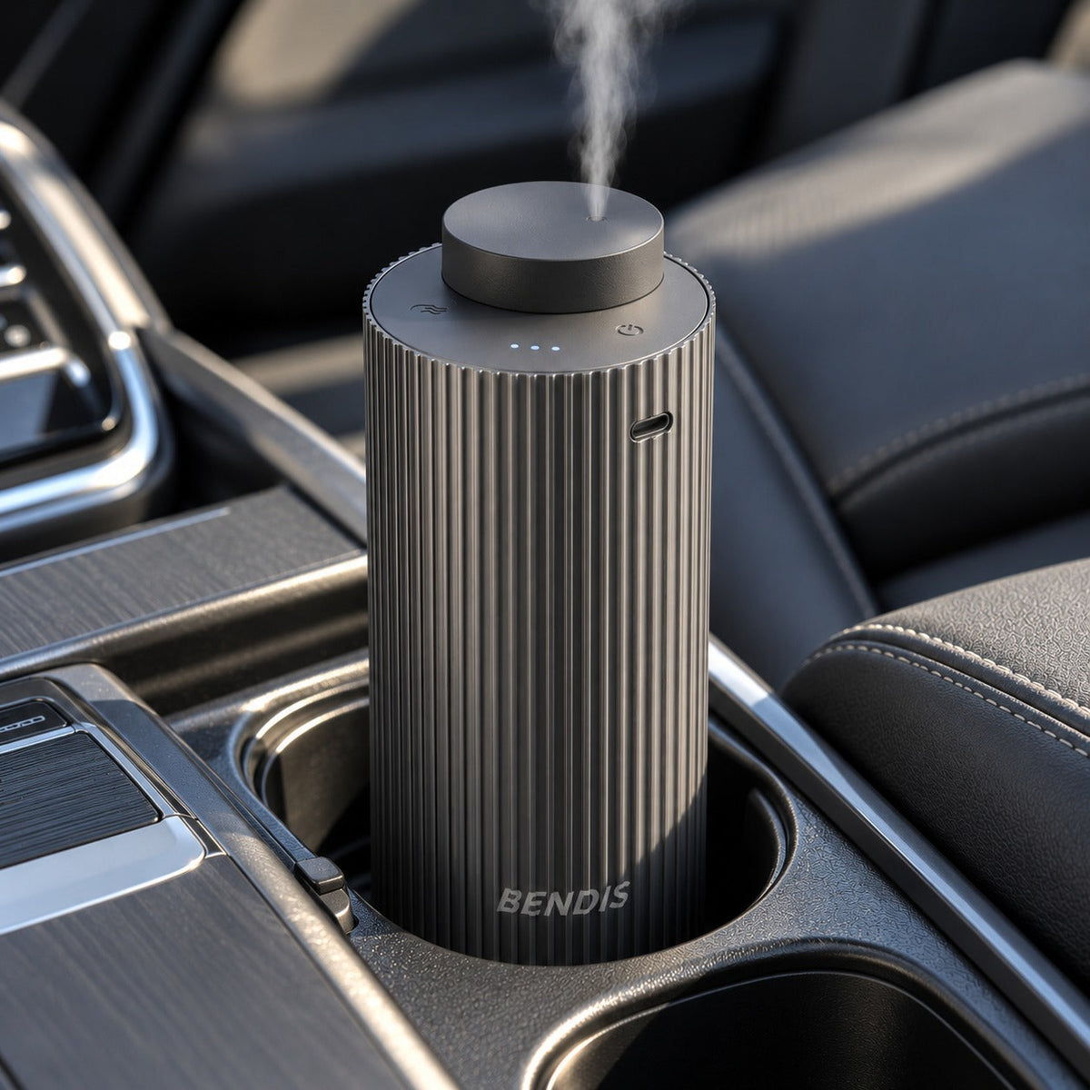 BENDIS DRIVE en el portavasos del coche: ambientador sin agua que arranca con el motor