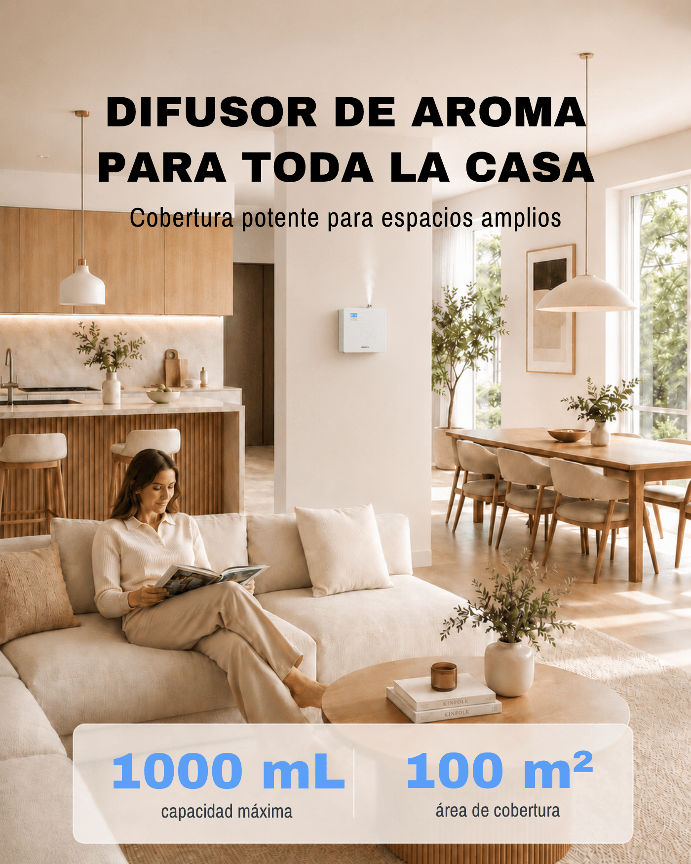 Difusor de aroma BENDIS HALO – Dimensiones técnicas | Difusor industrial para espacios hasta 800 m²