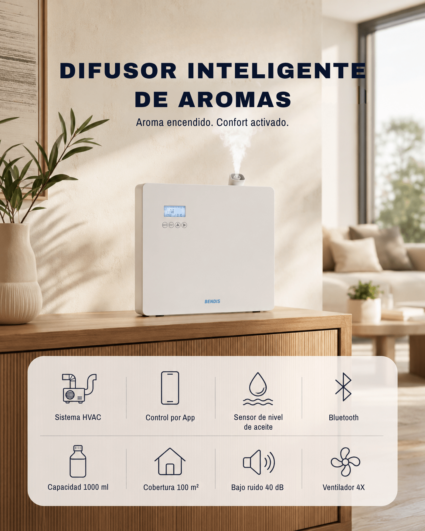 Difusor de aroma BENDIS HALO – En hotel | Difusor industrial para espacios hasta 800 m²