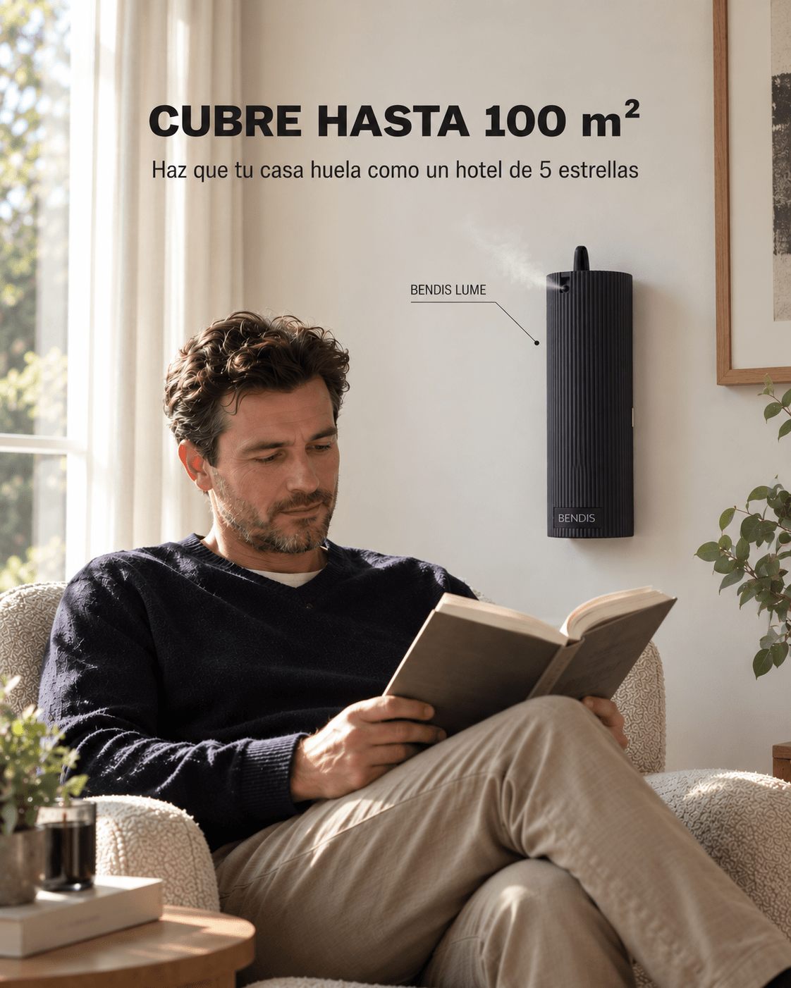 El difusor BENDIS LUME aromatiza hasta 100 m²