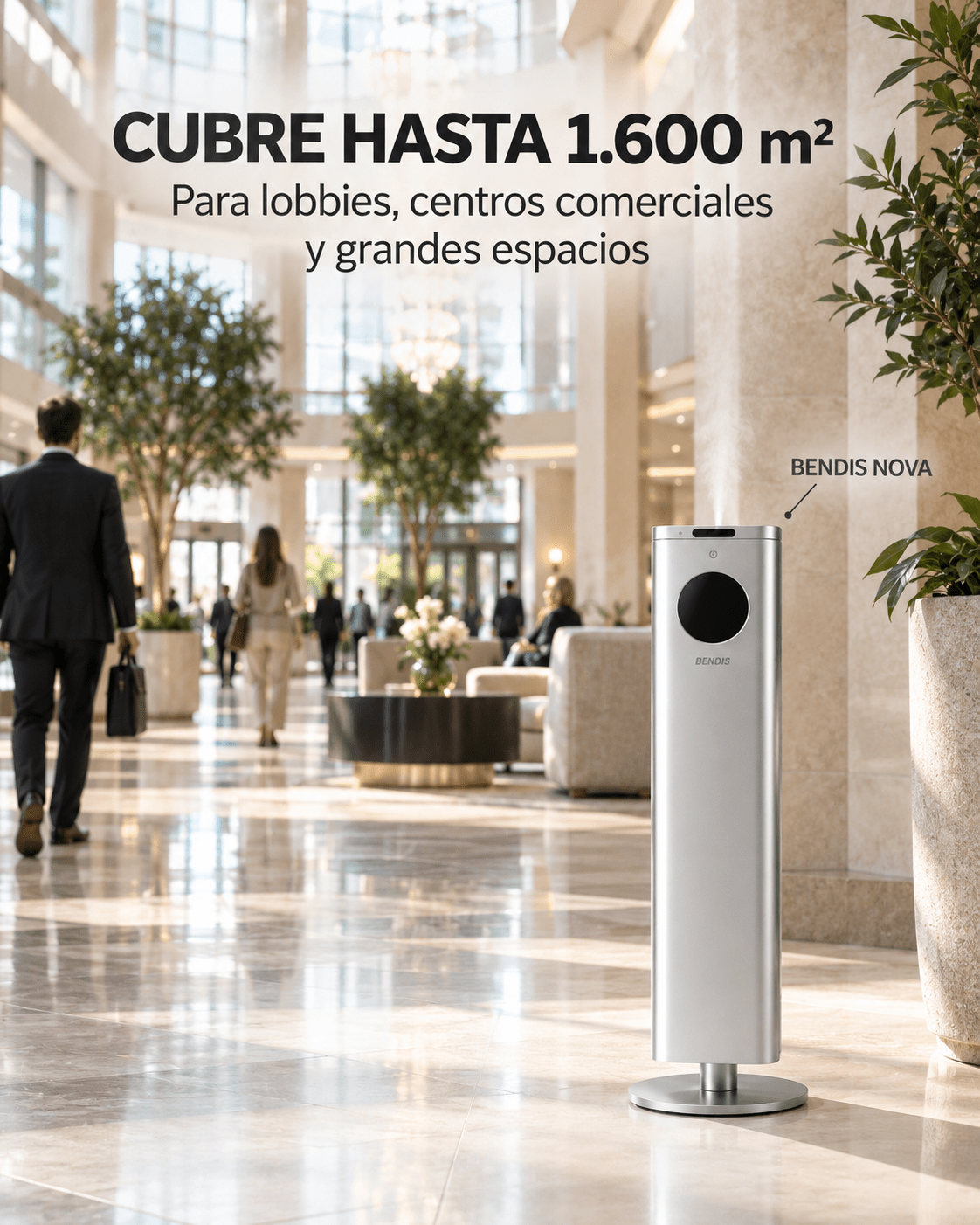 El difusor BENDIS NOVA aromatiza hasta 1.600 m² en grandes espacios