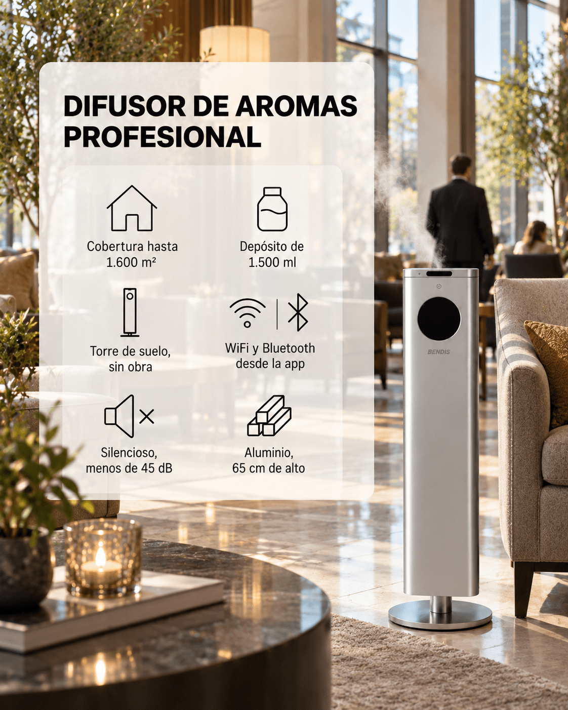 Características del difusor de aromas profesional BENDIS NOVA