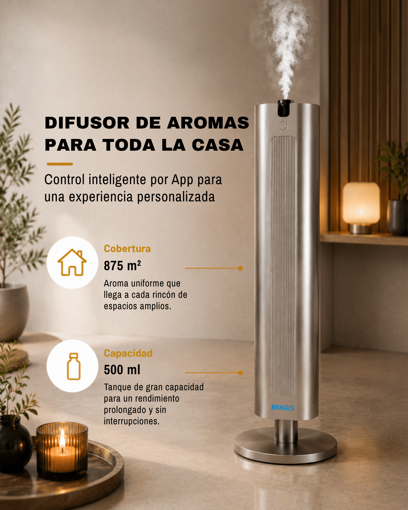Difusor de aroma BENDIS WAVE – Con fragancia | Difusor industrial para espacios hasta 875 m²