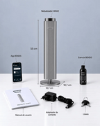 Contenido y medidas del difusor BENDIS WAVE: difusor, esencia y accesorios
